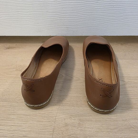 Charix Camel Brown Leather Cognac Slip On Neutral Artisan Flats Size 11 - Picture 7 of 13